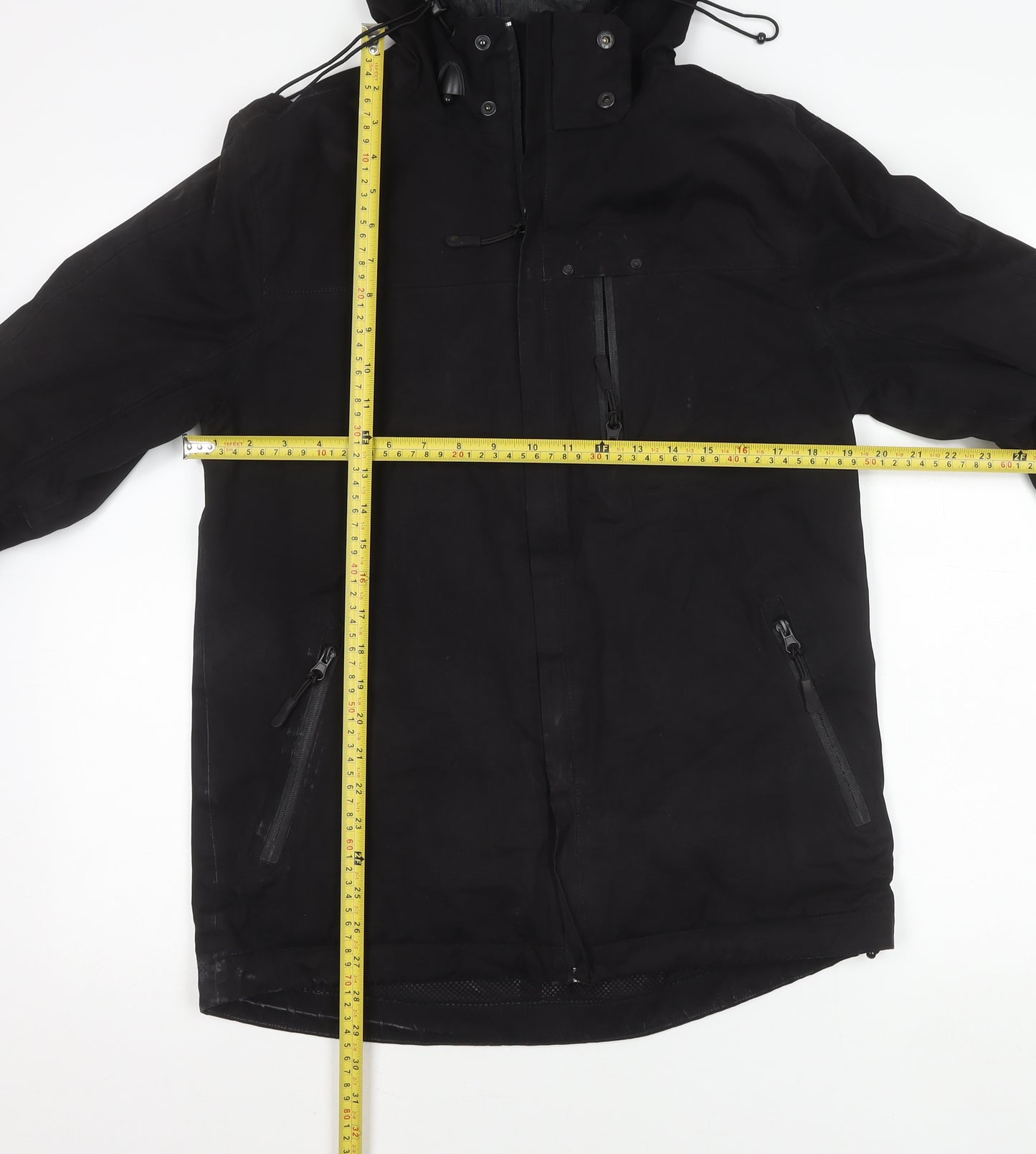F.F.P Men’s Black Parka Jacket Small Hooded Casual Coat