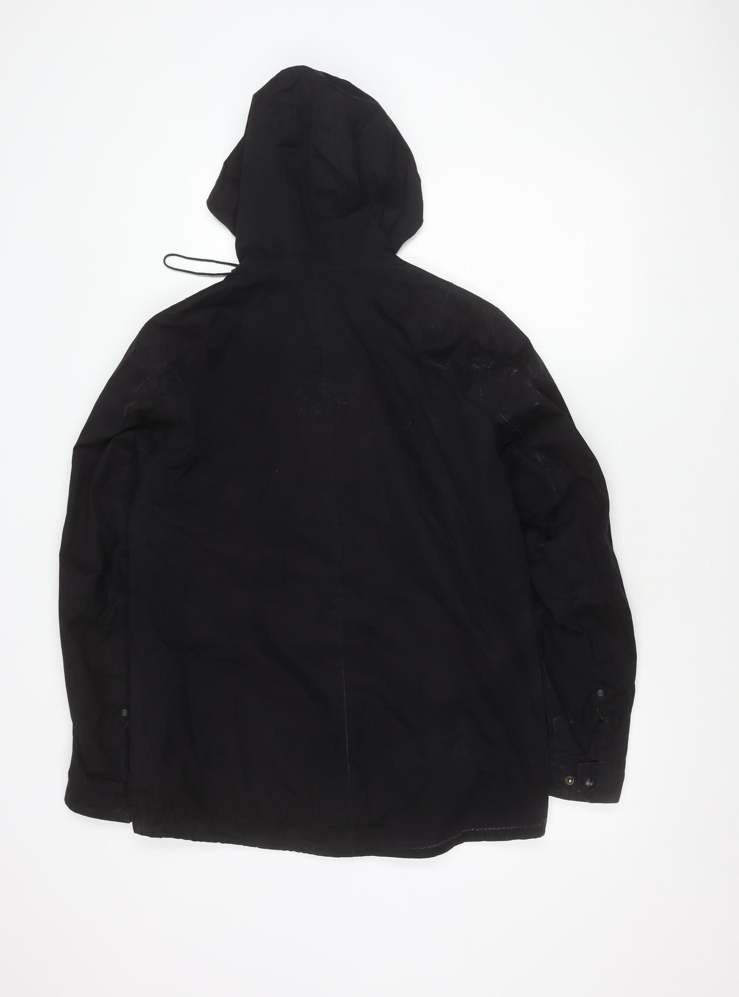 F.F.P Men’s Black Parka Jacket Small Hooded Casual Coat