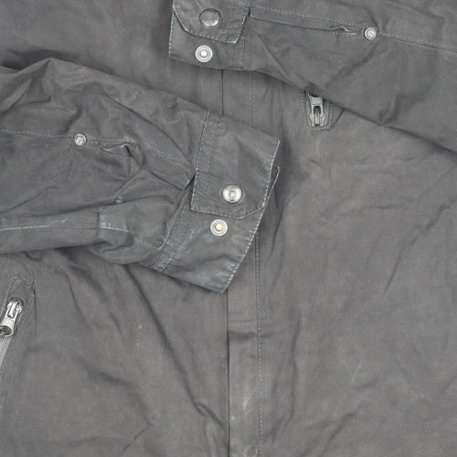 F.F.P Men’s Black Parka Jacket Small Hooded Casual Coat