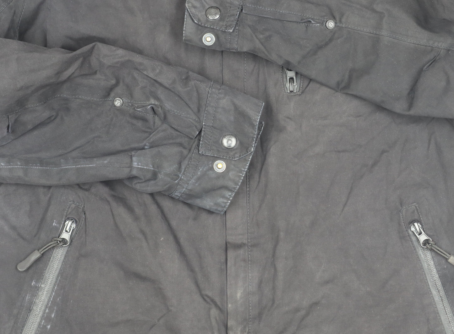 F.F.P Men’s Black Parka Jacket Small Hooded Casual Coat