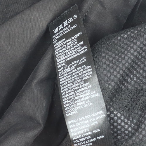 F.F.P Men’s Black Parka Jacket Small Hooded Casual Coat