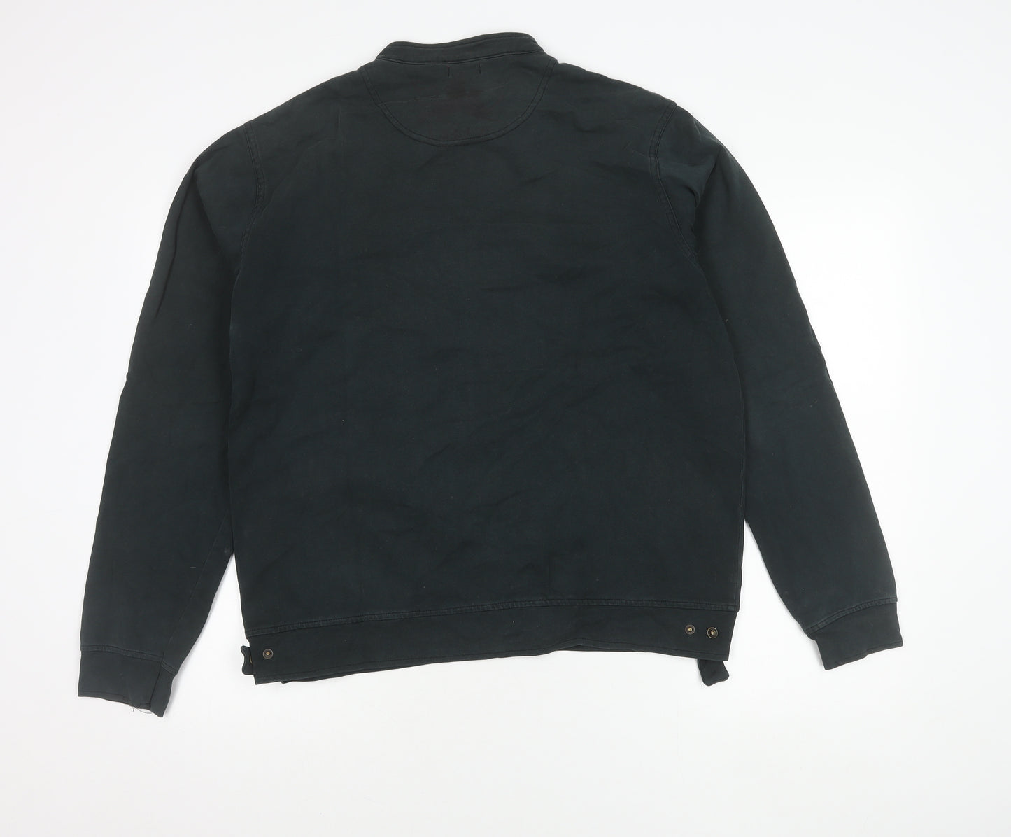 Debenhams Mens Black Cotton Biker Jacket L 44in Stand Collar