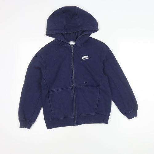 Nike Boys Blue Full Zip Hooded Jacket 11 Years Sports Casual
