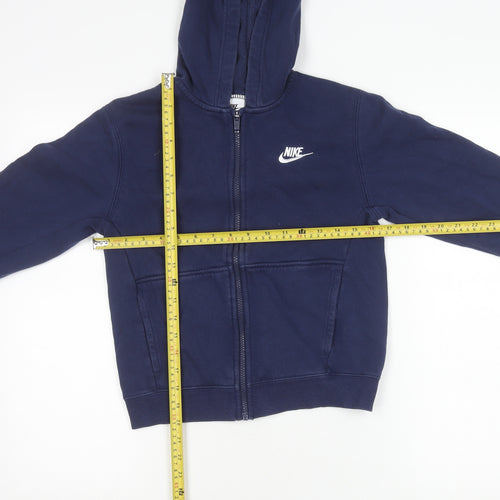 Nike Boys Blue Full Zip Hooded Jacket 11 Years Sports Casual