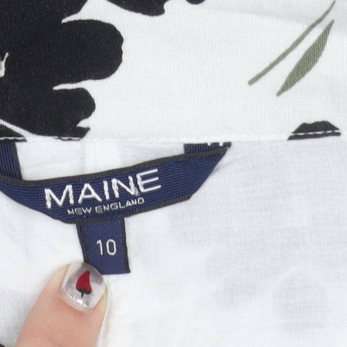 Maine New England Women’s Black White Floral A-Line Skirt Size 10