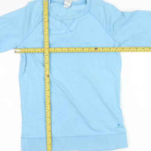 Domyos Boys Blue XS Pullover Sweatshirt Cotton Blend Long Sleeve
