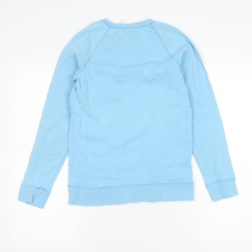 Domyos Boys Blue XS Pullover Sweatshirt Cotton Blend Long Sleeve
