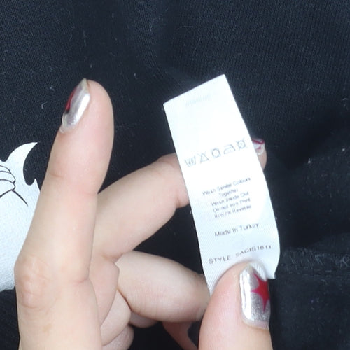 Disney Women Black S Pullover Christmas Sweatshirt Donald Daisy Duck