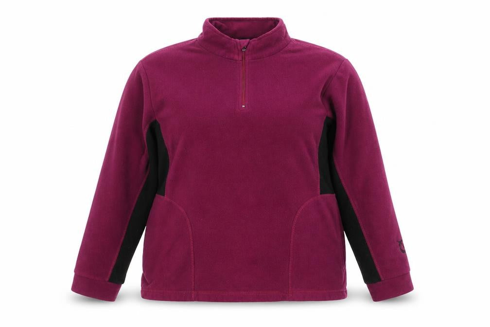 Front view of Movement Session Women’s Purple Fleece Sweatshirt, size UK 18, 1/4 Zip Pullover