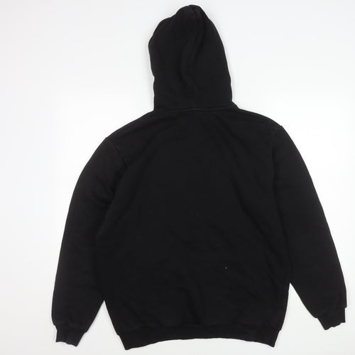 BoohooMAN Men’s Black Pullover Hoodie S Logo Gym Activewear