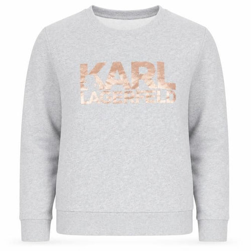 Karl Lagerfeld Women Grey XS Pullover Sweatshirt Logo Cotton