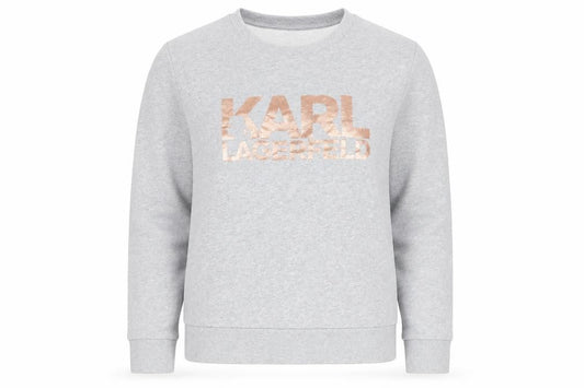 Karl Lagerfeld Women Grey XS Pullover Sweatshirt Logo Cotton