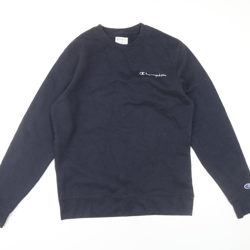 Champion Men’s Blue Small Pullover Sweatshirt Crew Neck Logo