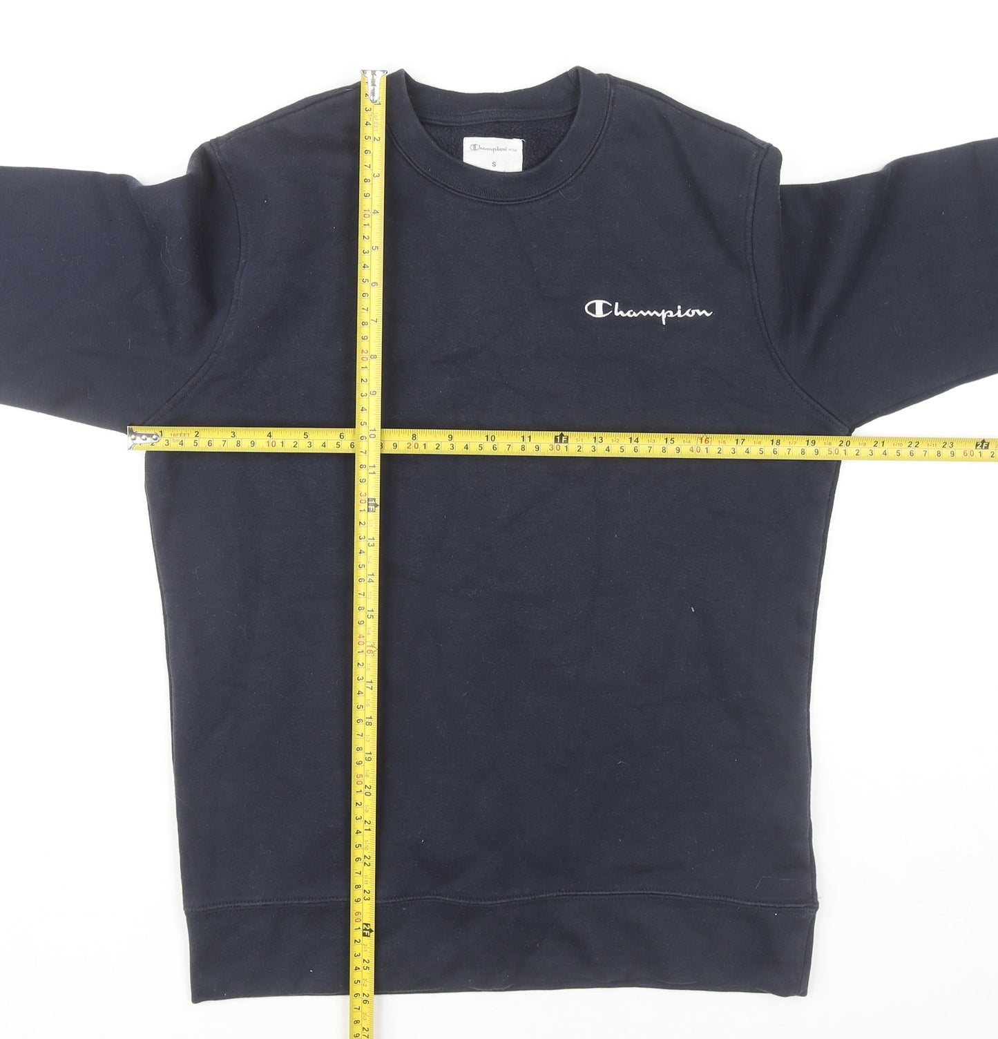Champion Men’s Blue Small Pullover Sweatshirt Crew Neck Logo
