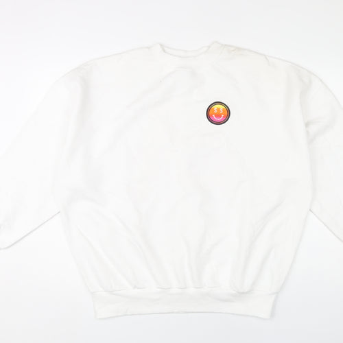 Skinnydip London Womens White Small Pullover Sweatshirt Graphic Print
