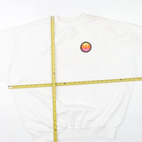 Skinnydip London Womens White Small Pullover Sweatshirt Graphic Print