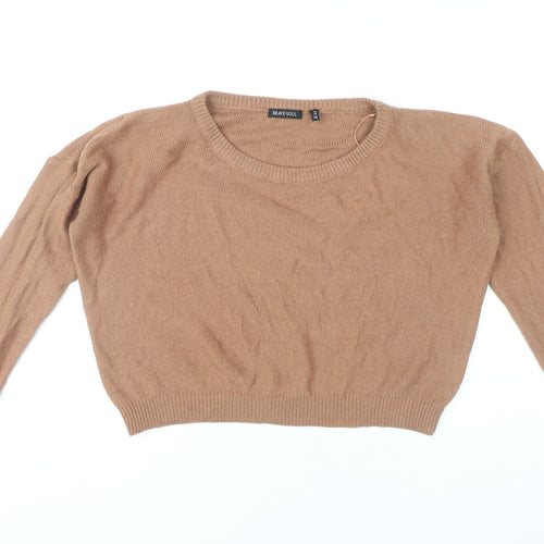 Brave Soul Womens Brown Crew Neck Pullover Jumper Size 14