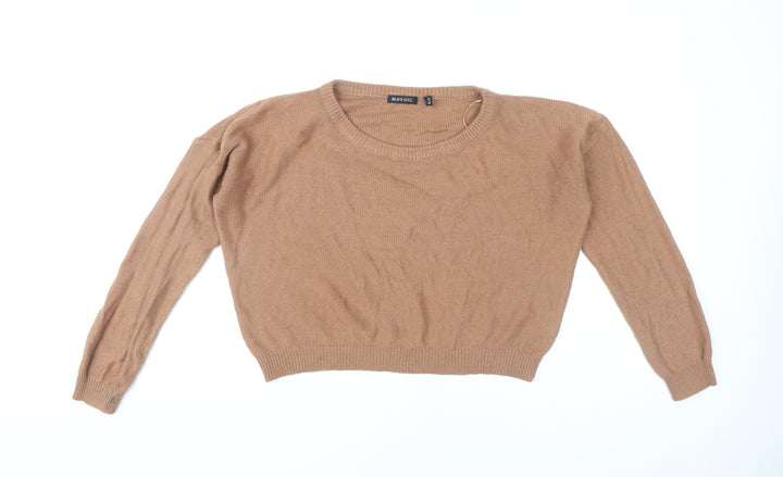 Brave Soul Womens Brown Crew Neck Pullover Jumper Size 14