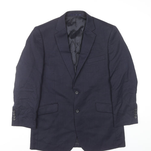 Brook Taverner Men’s Blue 38R Wool Blazer Jacket Classic Fit