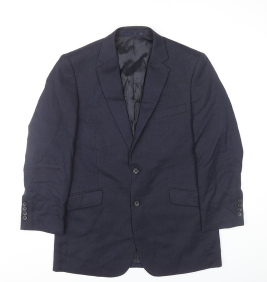 Brook Taverner Men’s Blue 38R Wool Blazer Jacket Classic Fit