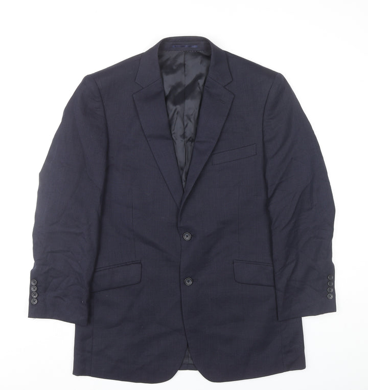 Brook Taverner Men’s Blue 38R Wool Blazer Jacket Classic Fit