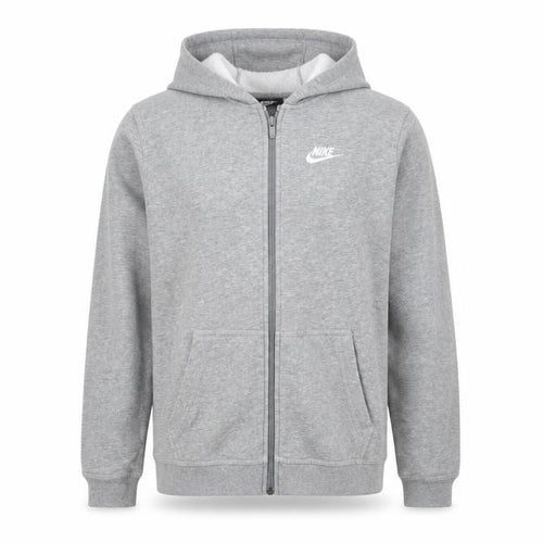 Nike Boys Grey Full Zip Hoodie XL (158-170cm) Cotton Blend Sportswear