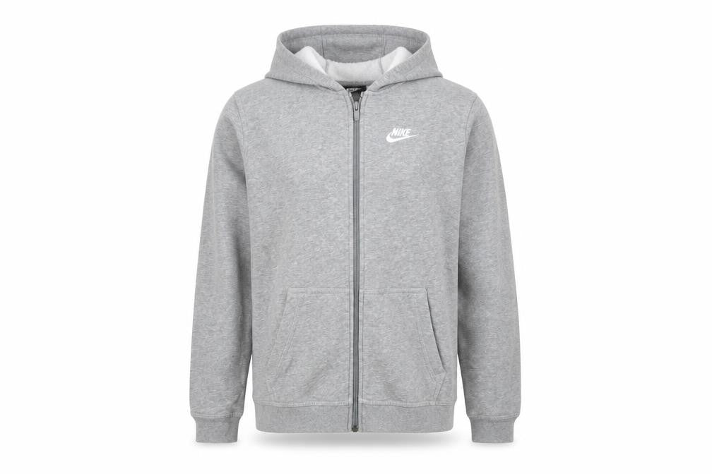 Nike Boys Grey Full Zip Hoodie XL (158-170cm) Cotton Blend Sportswear