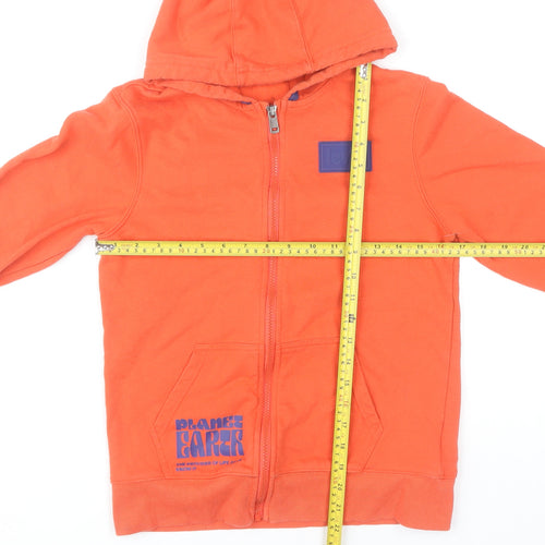 Levi's Boys Orange Full Zip Hoodie Size 14 Years 164cm Graphic Print