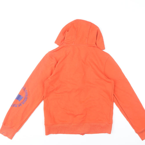 Levi's Boys Orange Full Zip Hoodie Size 14 Years 164cm Graphic Print