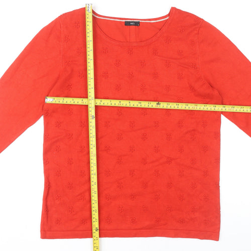 M&Co Women’s Red Size 16 Scoop Neck 3/4 Sleeve Knit Jumper