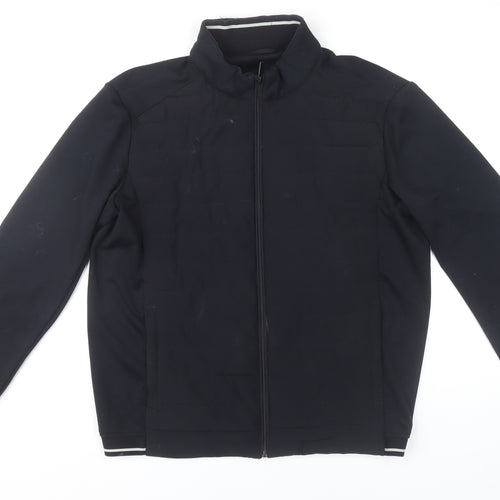 Zara Men’s Black XL Bomber Jacket Full Zip Polyester Casual