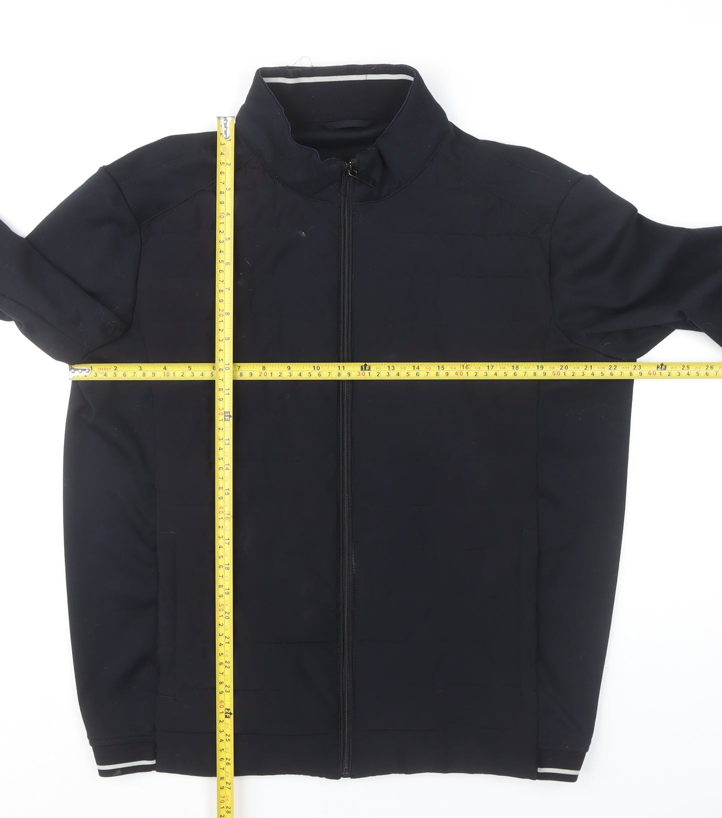 Zara Men’s Black XL Bomber Jacket Full Zip Polyester Casual