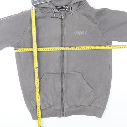 Sonneti Boys Grey Full Zip Hoodie Age 13 Years Regular Fit Casual