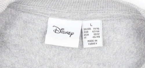 Disney Womens Grey Mickey Mouse Pullover Sweatshirt L 14/16