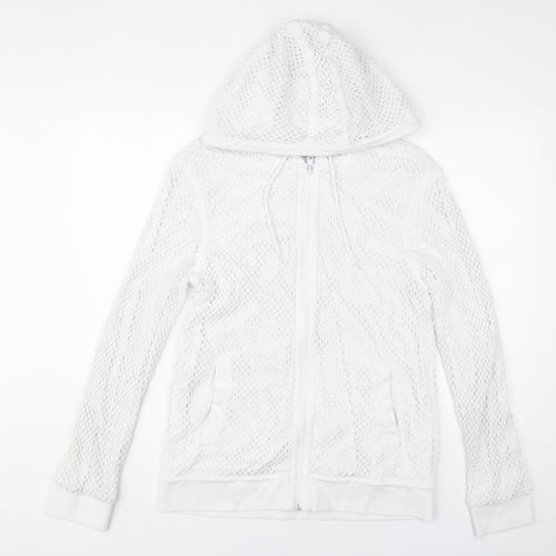 Armani Exchange Women’s White Cotton Full Zip Hoodie Size L