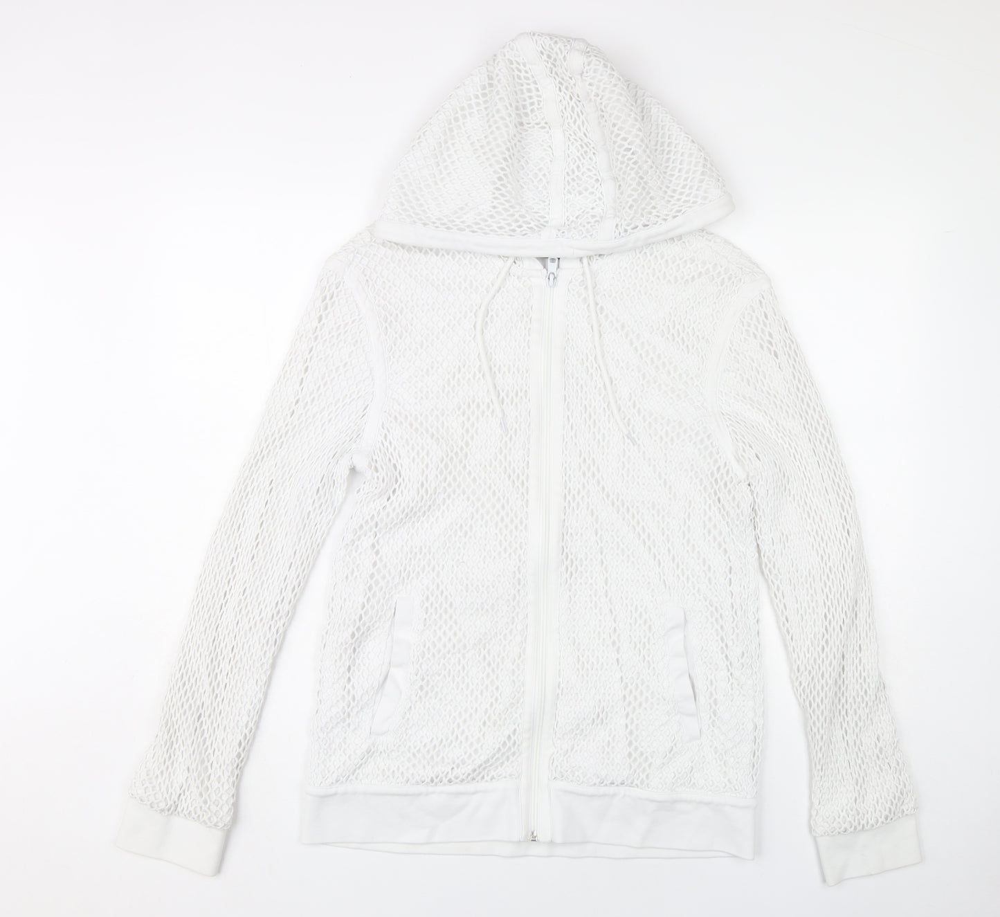 Armani Exchange Women’s White Cotton Full Zip Hoodie Size L