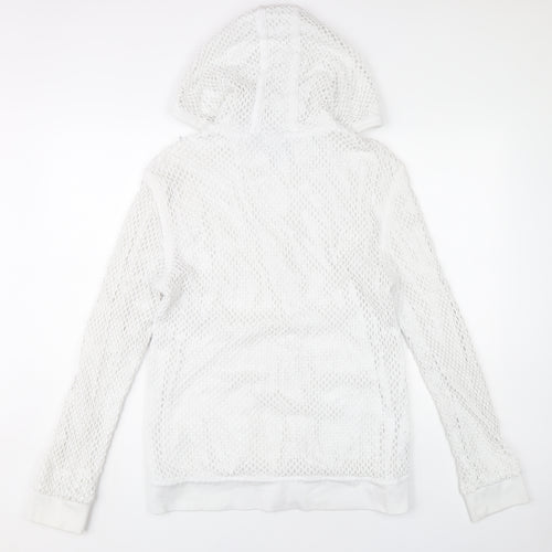 Armani Exchange Women’s White Cotton Full Zip Hoodie Size L