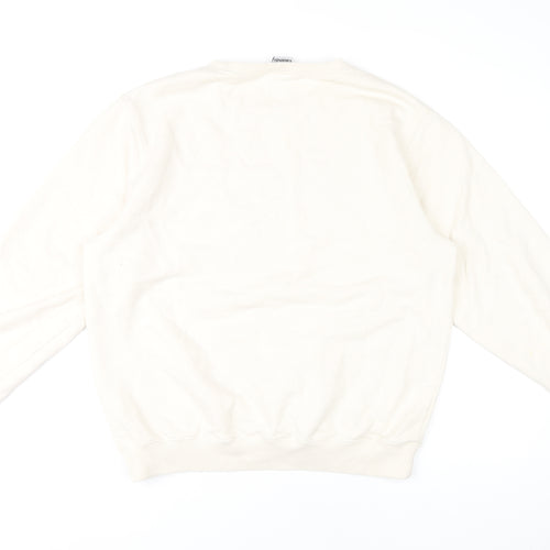 Ghanda Womens Ivory Cotton Pullover Sweatshirt Size 12