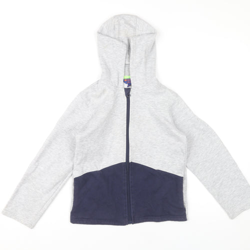 Mountain Warehouse Boys Grey Blue Full Zip Hoodie 9-10 Years Cotton Blend