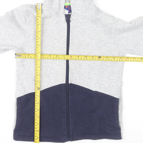 Mountain Warehouse Boys Grey Blue Full Zip Hoodie 9-10 Years Cotton Blend