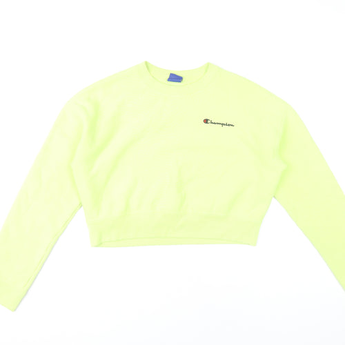 Champion Womens Yellow Medium Pullover Sweatshirt Crew Neck