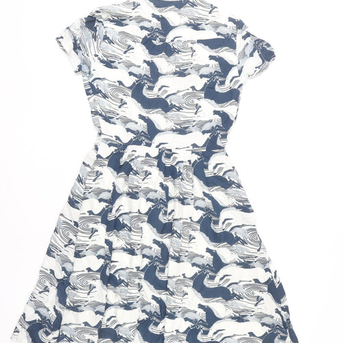 Great Plains Women’s Blue White Animal Print Shirt Dress Size S