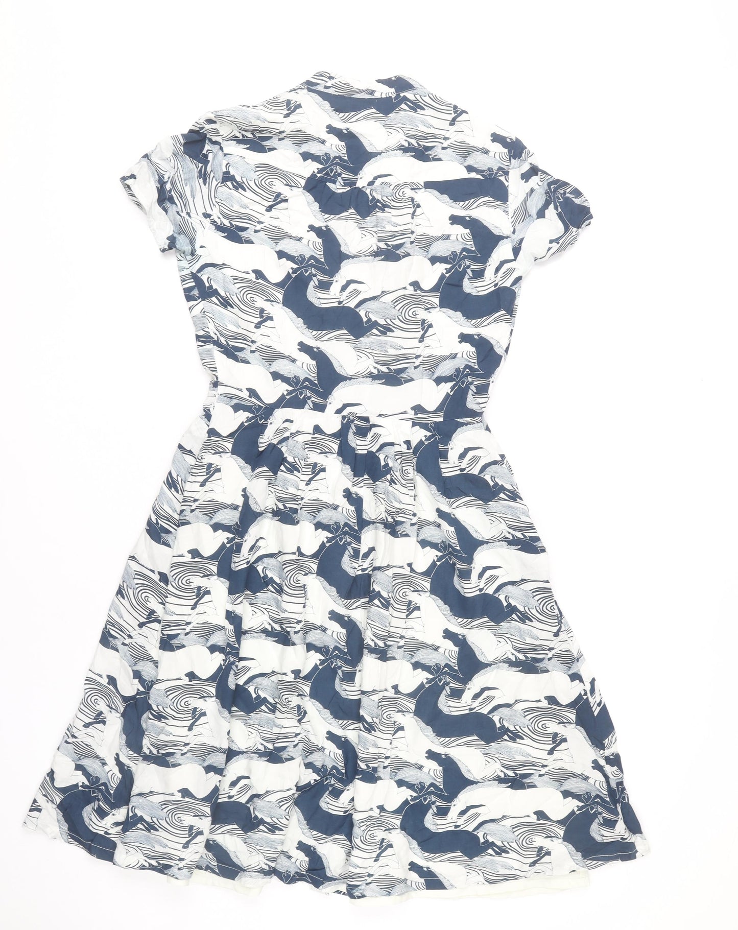 Great Plains Women’s Blue White Animal Print Shirt Dress Size S