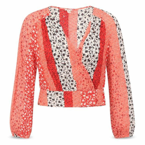 H&M Womens Multicoloured Floral Wrap Blouse UK 6 Long Sleeve Viscose