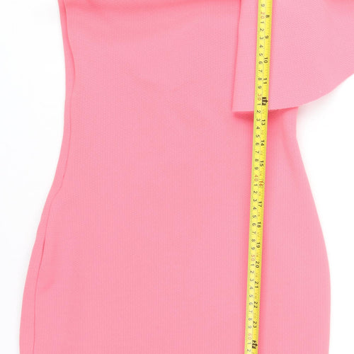Miss Selfridge Women’s Pink One Shoulder Bodycon Dress Size 8