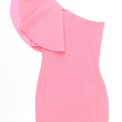 Miss Selfridge Women’s Pink One Shoulder Bodycon Dress Size 8