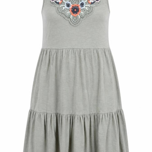 Brakeburn Womens Green Size 8 A-Line Midi Sleeveless Dress