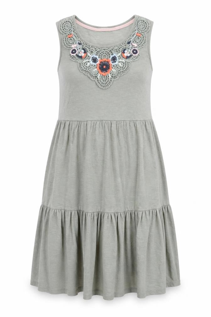 Brakeburn Womens Green Size 8 A-Line Midi Sleeveless Dress