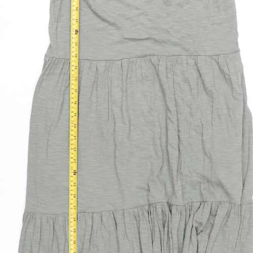 Brakeburn Womens Green Size 8 A-Line Midi Sleeveless Dress