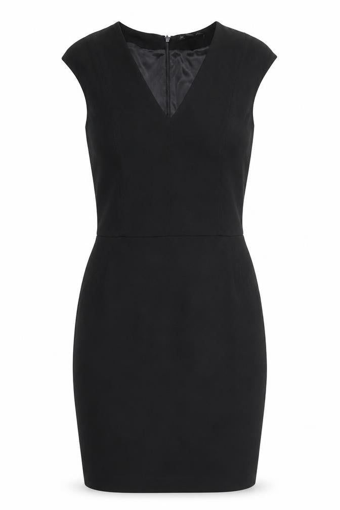 Mango Women’s Black Bodycon Dress Size 10 Sleeveless V-Neck Work Party
